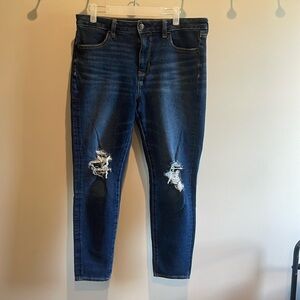 American Eagle Hi-Rise Jegging The Dream Jean sz 12 Short distressed